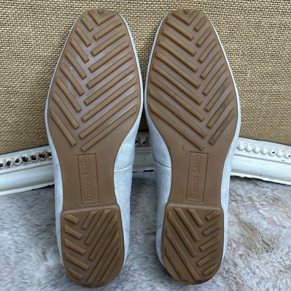 Franco Sarto Light Gray Suede Driving Loafers - Picture 14 of 16